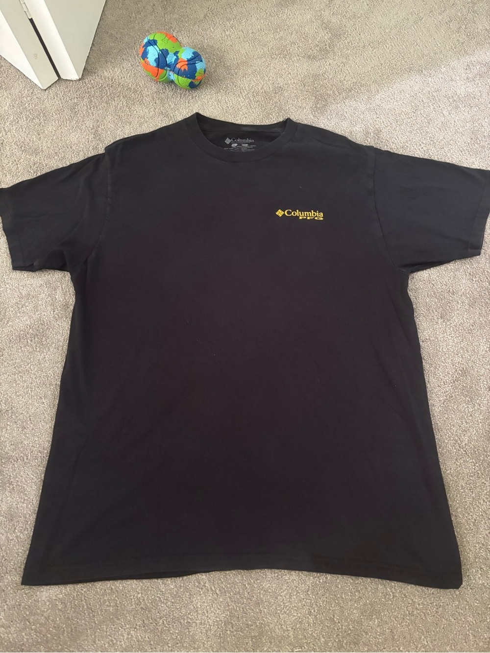 Columbia Black Short Sleeve Tee with Yellow Logo